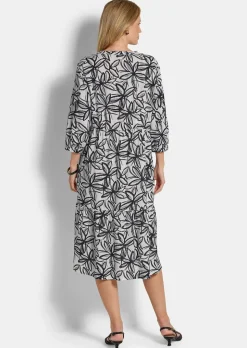 Viskose-Kleid mit V-Ausschnitt