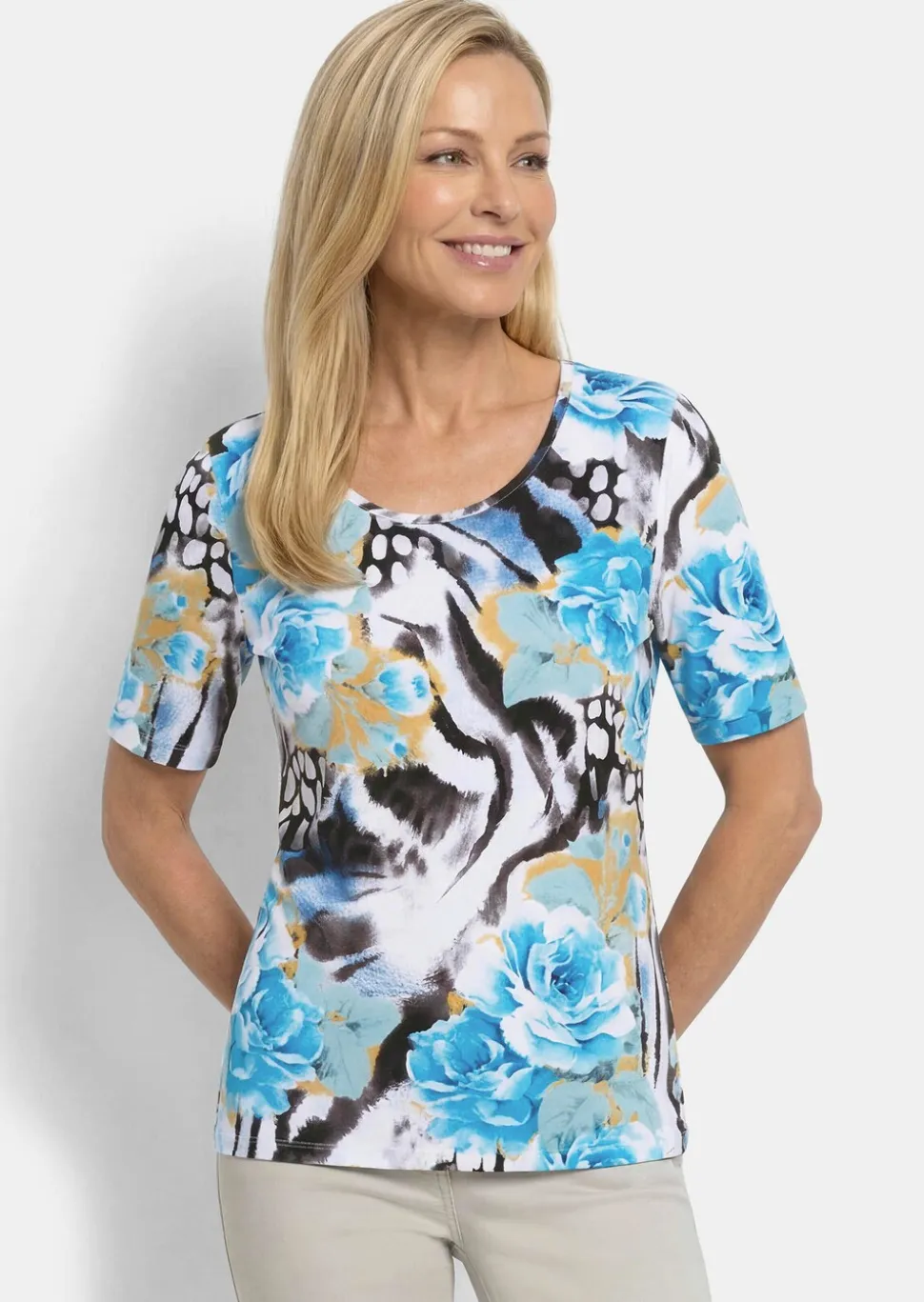 Viskoseshirt im attraktiven Mustermix