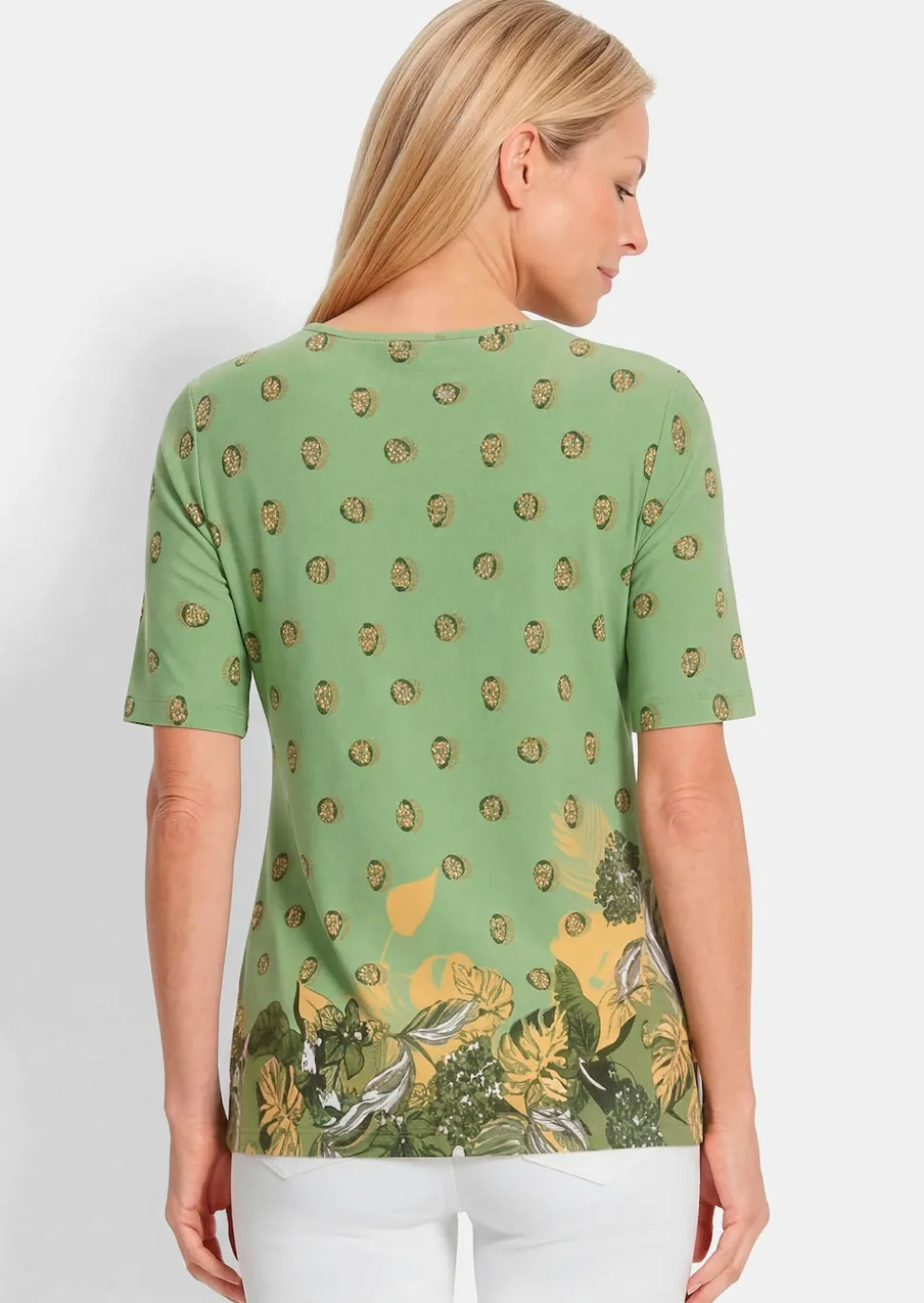 Viskoseshirt mit Blüten- und Blätter-Print