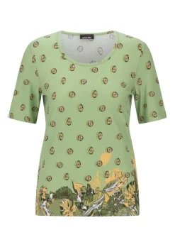Viskoseshirt mit Blüten- und Blätter-Print