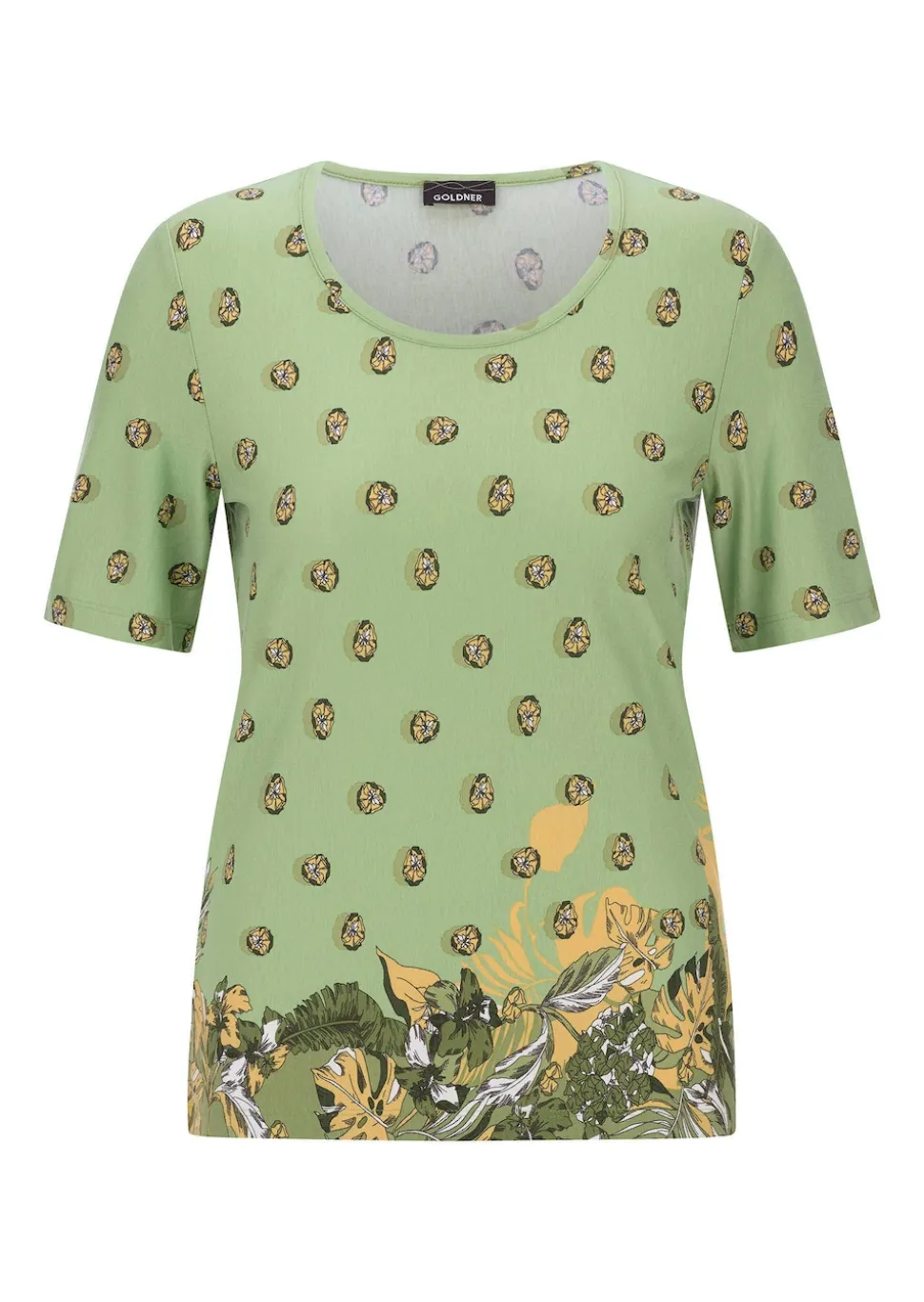 Viskoseshirt mit Blüten- und Blätter-Print