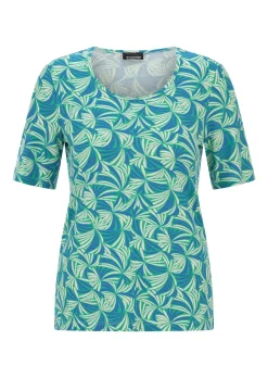 Viskoseshirt mit Blättermuster