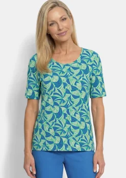 Viskoseshirt mit Blättermuster