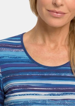 Viskoseshirt mit farbintensivem Streifenmuster