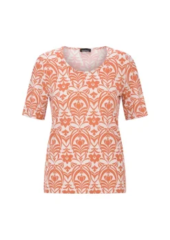 Viskoseshirt mit femininem Ornamentmuster