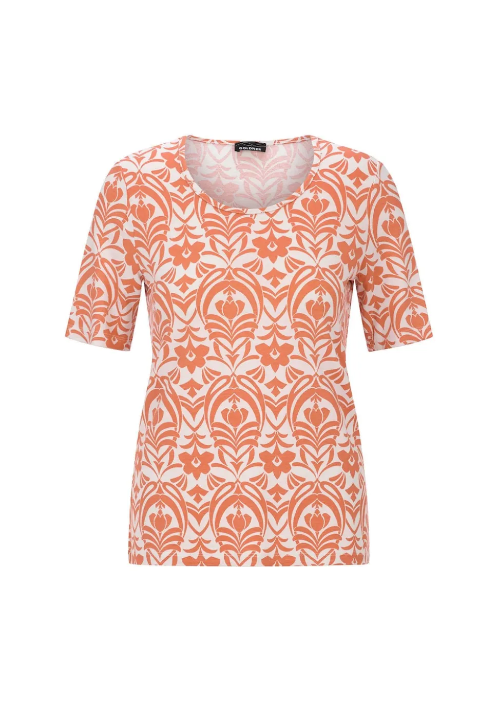 Viskoseshirt mit femininem Ornamentmuster