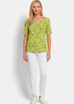 Viskoseshirt mit frischem All-over-Print