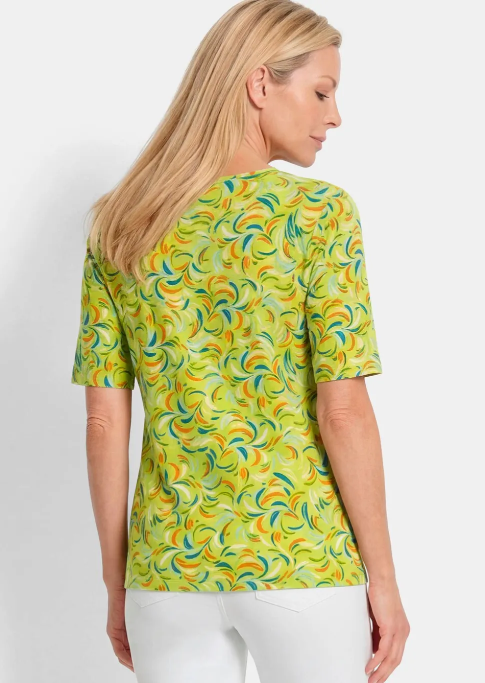 Viskoseshirt mit frischem All-over-Print