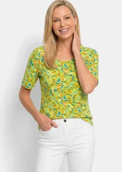 Viskoseshirt mit frischem All-over-Print