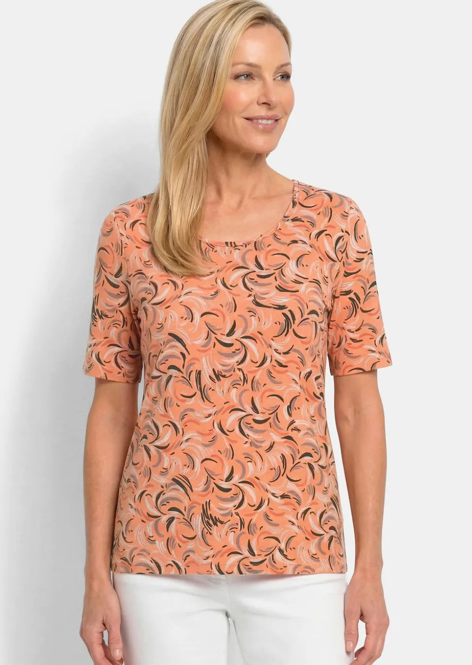 Viskoseshirt mit frischem All-over-Print