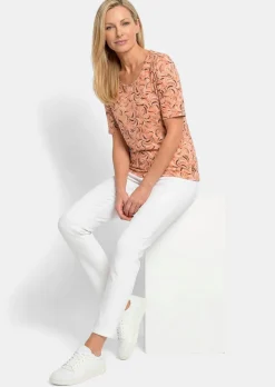 Viskoseshirt mit frischem All-over-Print