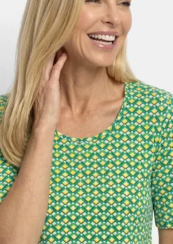 Viskoseshirt mit geometrischem Minimal-Print