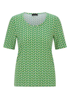 Viskoseshirt mit geometrischem Minimal-Print