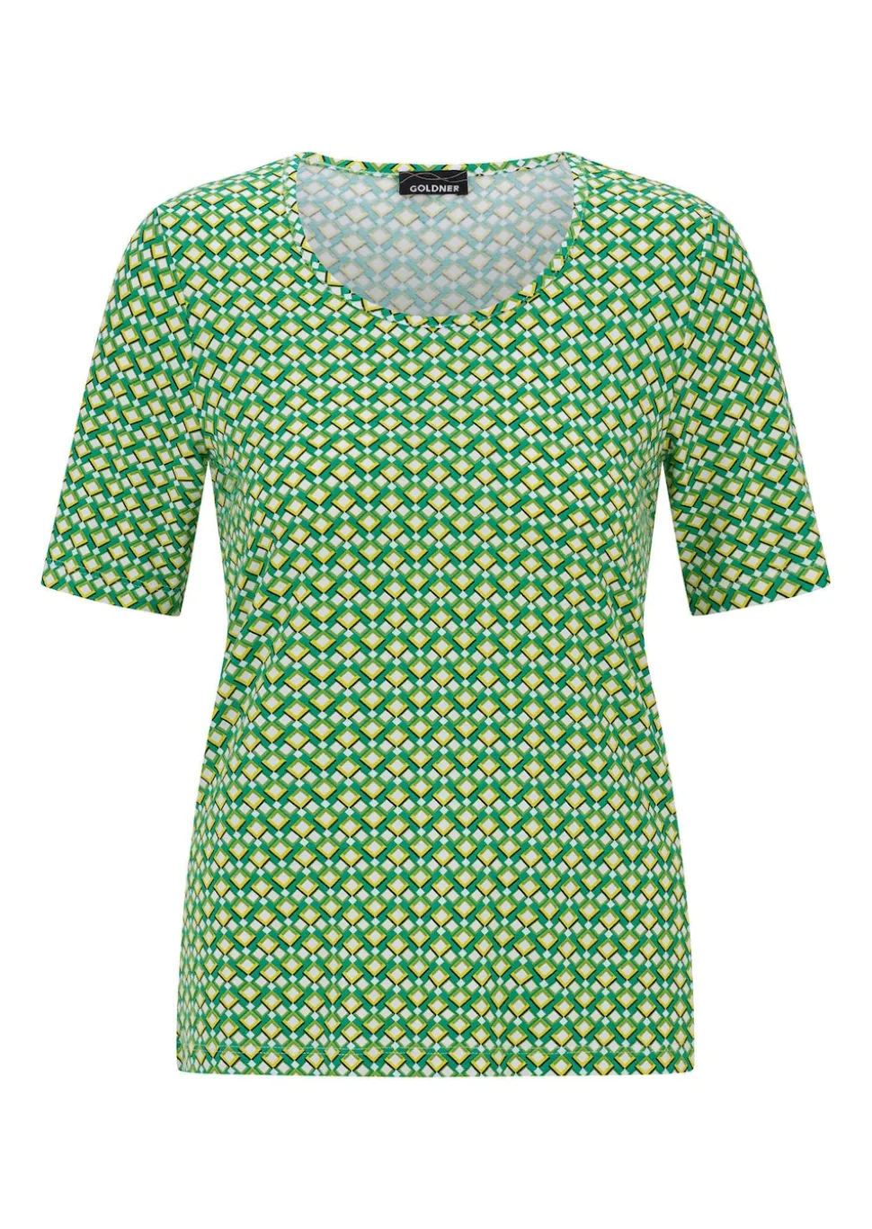 Viskoseshirt mit geometrischem Minimal-Print