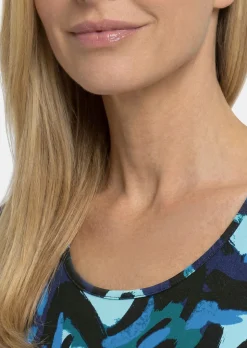 Viskoseshirt mit künstlerischem Print