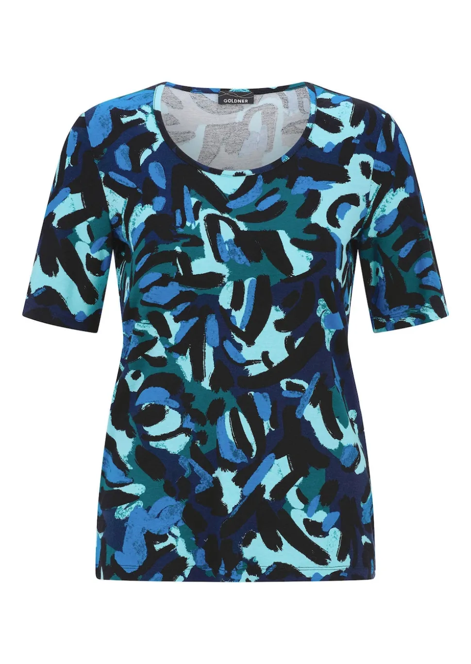 Viskoseshirt mit künstlerischem Print