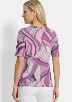 Viskoseshirt mit kunstvollem All-over-Print