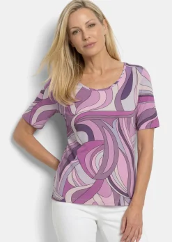 Viskoseshirt mit kunstvollem All-over-Print