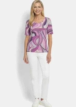 Viskoseshirt mit kunstvollem All-over-Print