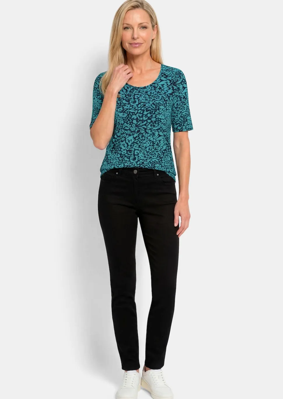 Viskoseshirt mit Leo Print