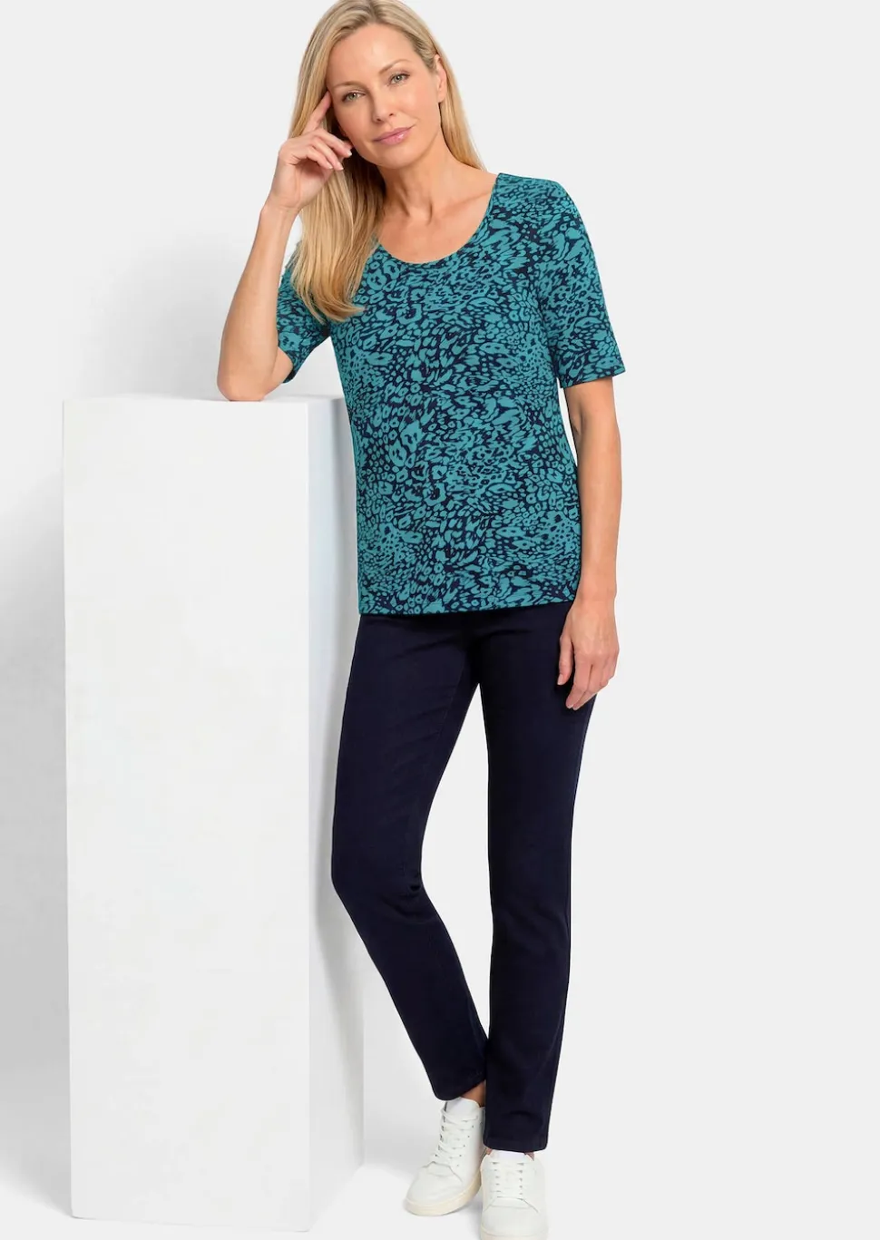 Viskoseshirt mit Leo Print