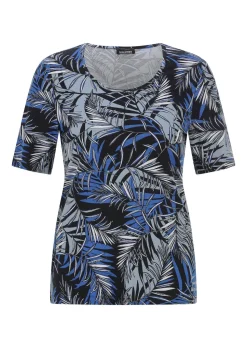 Viskoseshirt mit Palmenprint