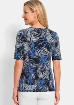 Viskoseshirt mit Palmenprint