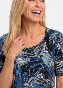 Viskoseshirt mit Palmenprint