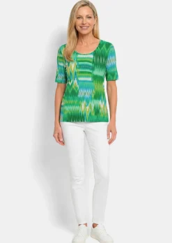 Viskoseshirt mit Zickzackmuster