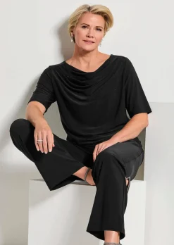 Wasserfallshirt mit Glitzersteinen