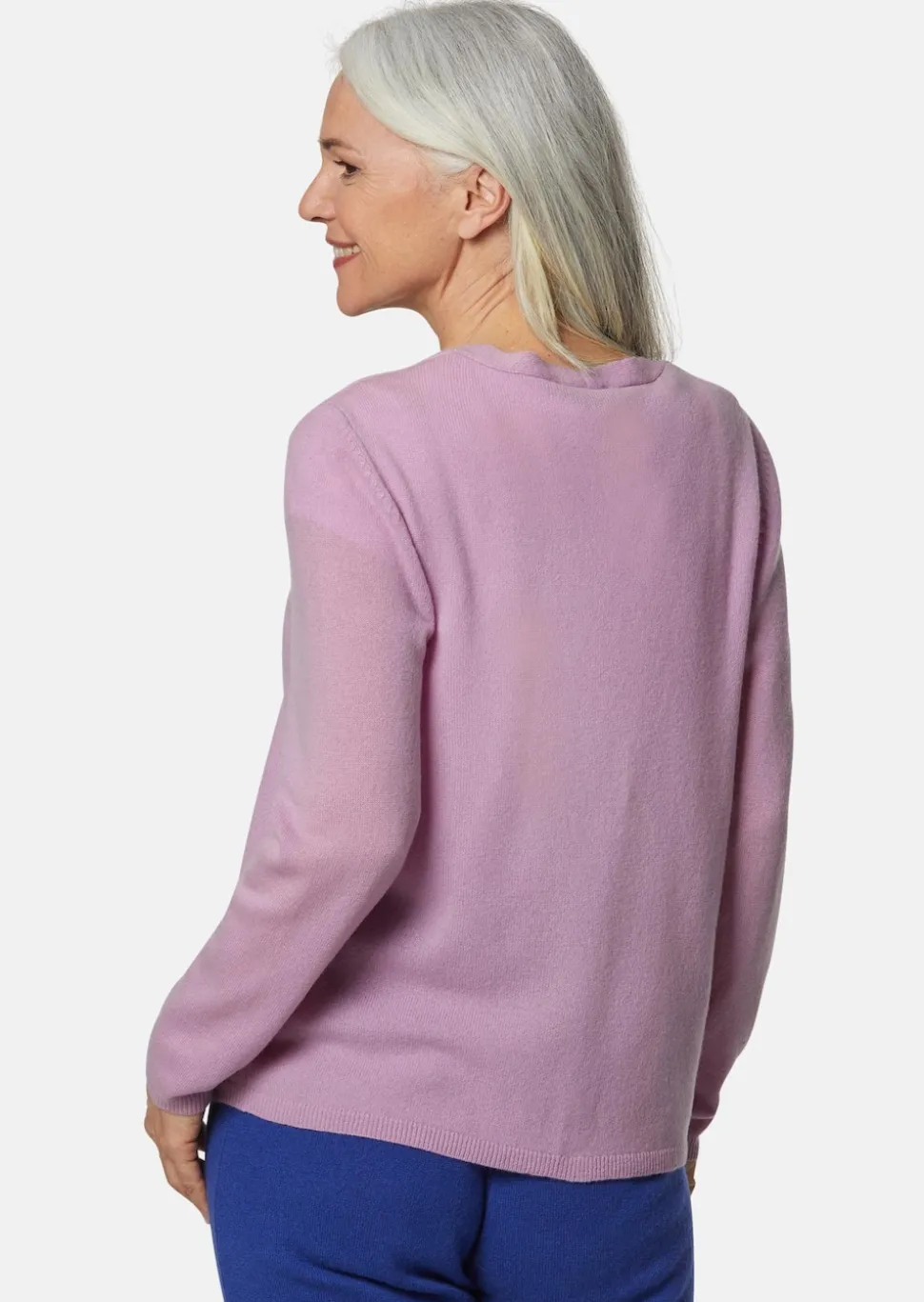 Weiche Kaschmirstrickjacke mit V-Ausschnitt