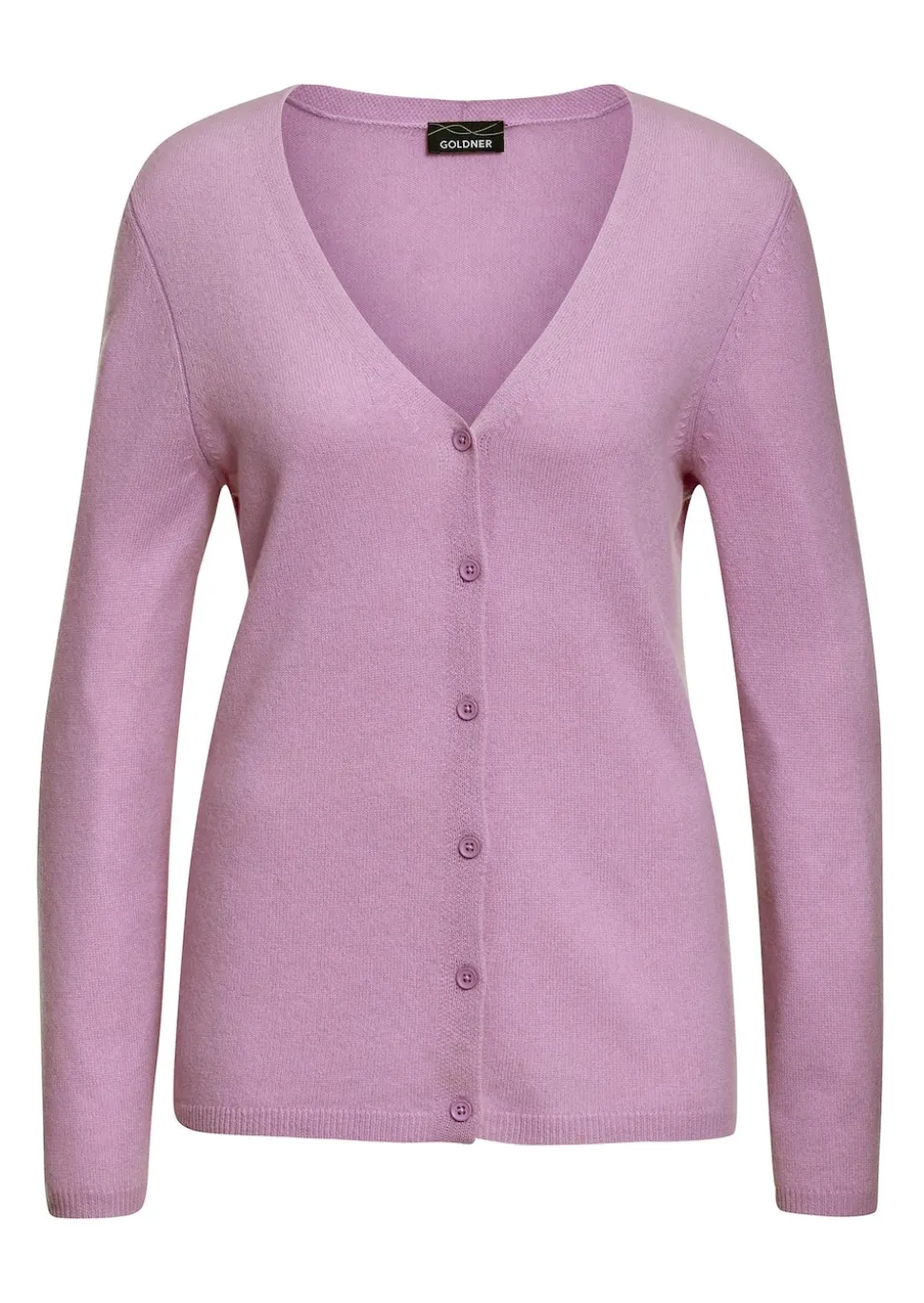 Weiche Kaschmirstrickjacke mit V-Ausschnitt