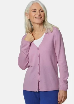 Weiche Kaschmirstrickjacke mit V-Ausschnitt