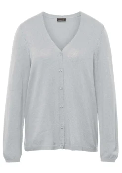 Weiche Kaschmirstrickjacke mit V-Ausschnitt
