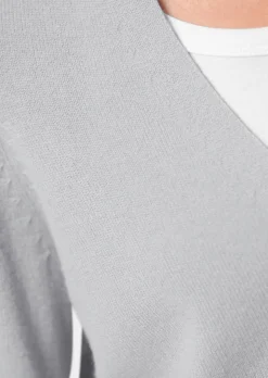 Weiche Kaschmirstrickjacke mit V-Ausschnitt