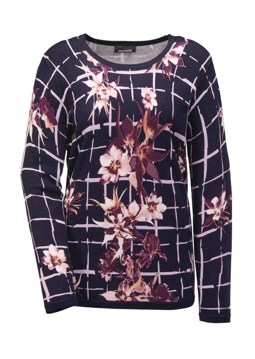 Weicher Druckpullover in Feinstrick