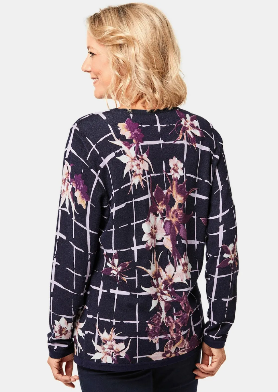 Weicher Druckpullover in Feinstrick