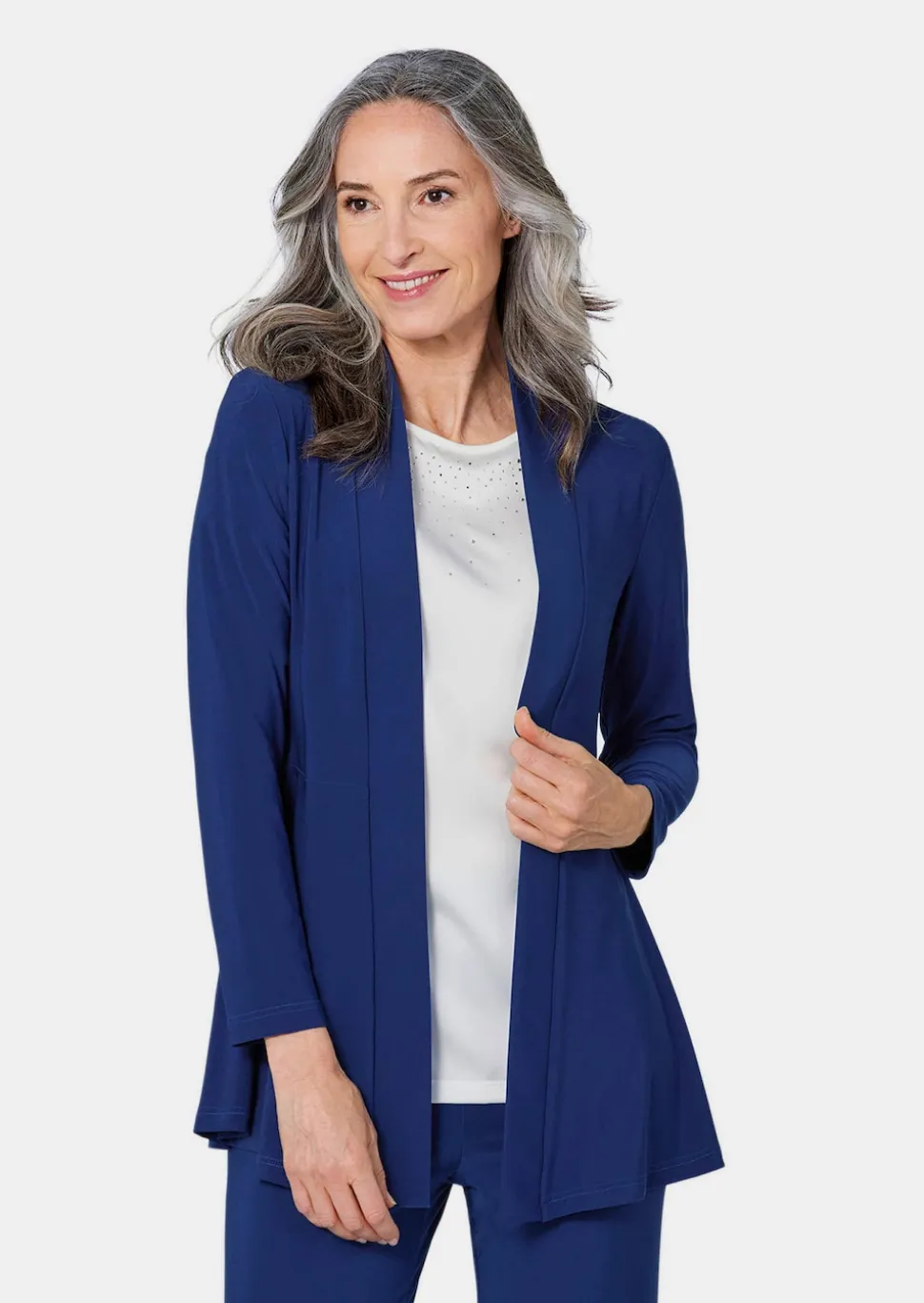 Weich fallende Jersey-Longjacke