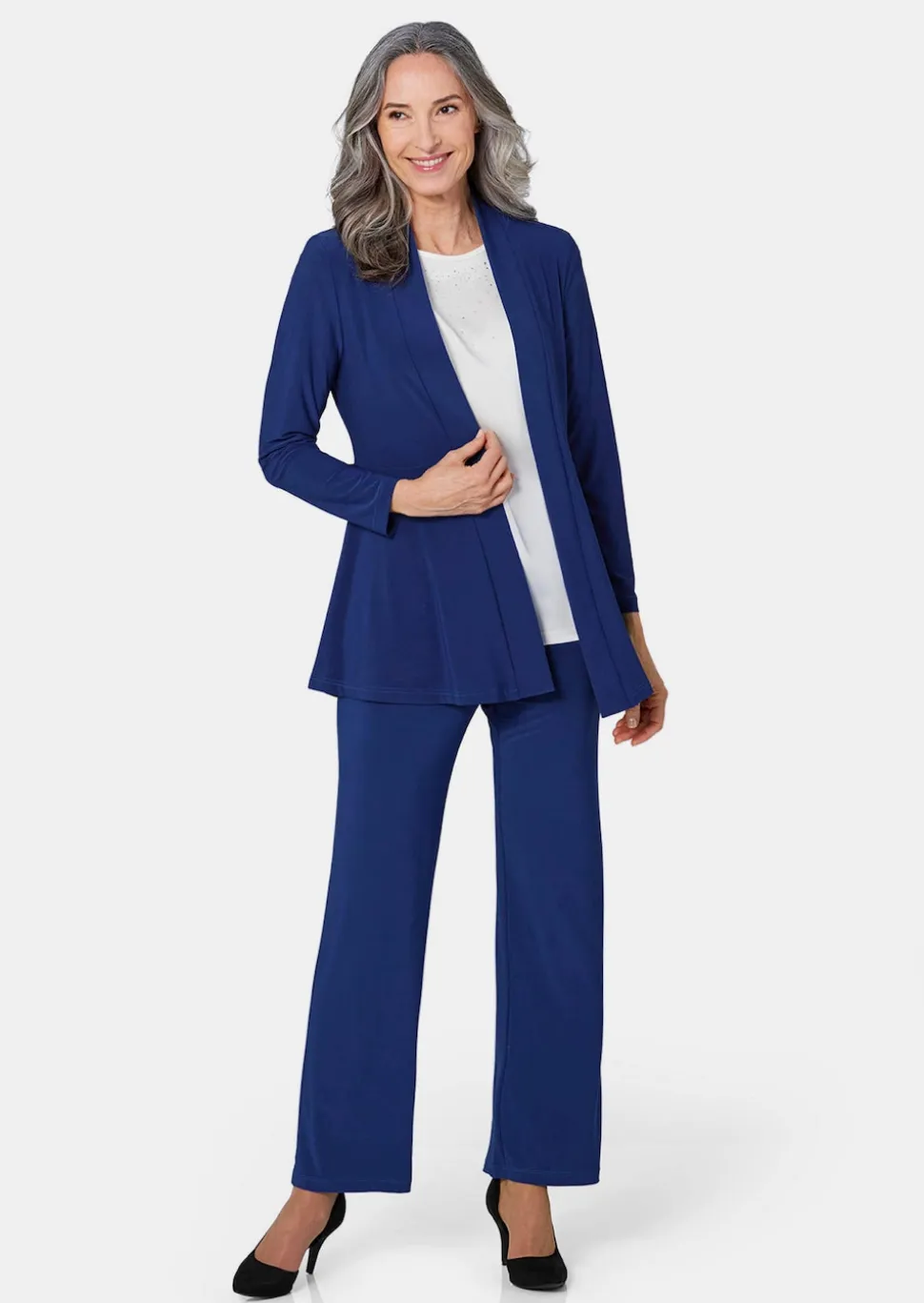 Weich fallende Jersey-Longjacke