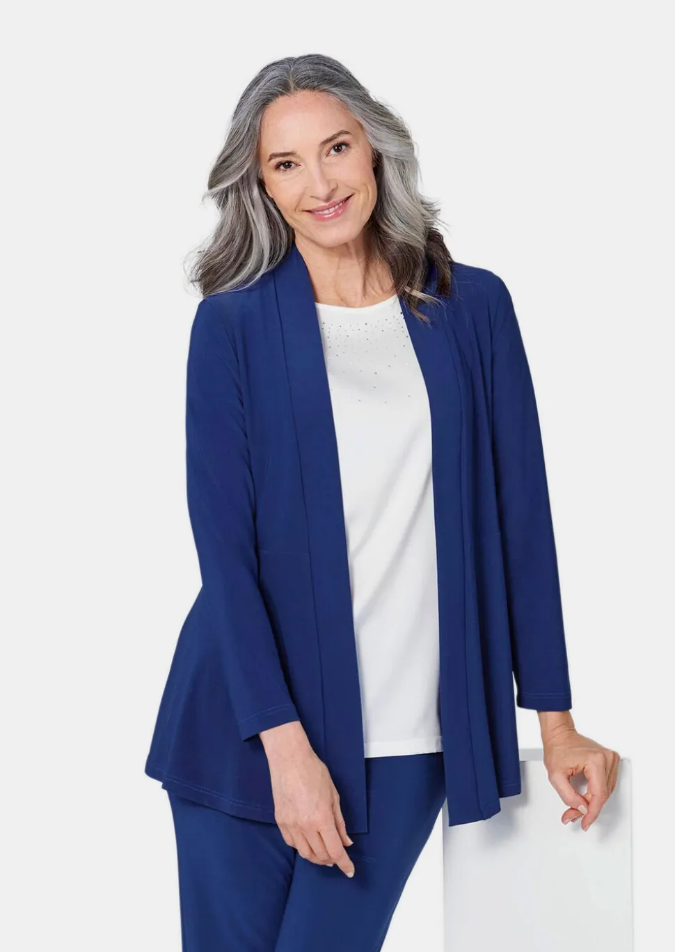 Weich fallende Jersey-Longjacke