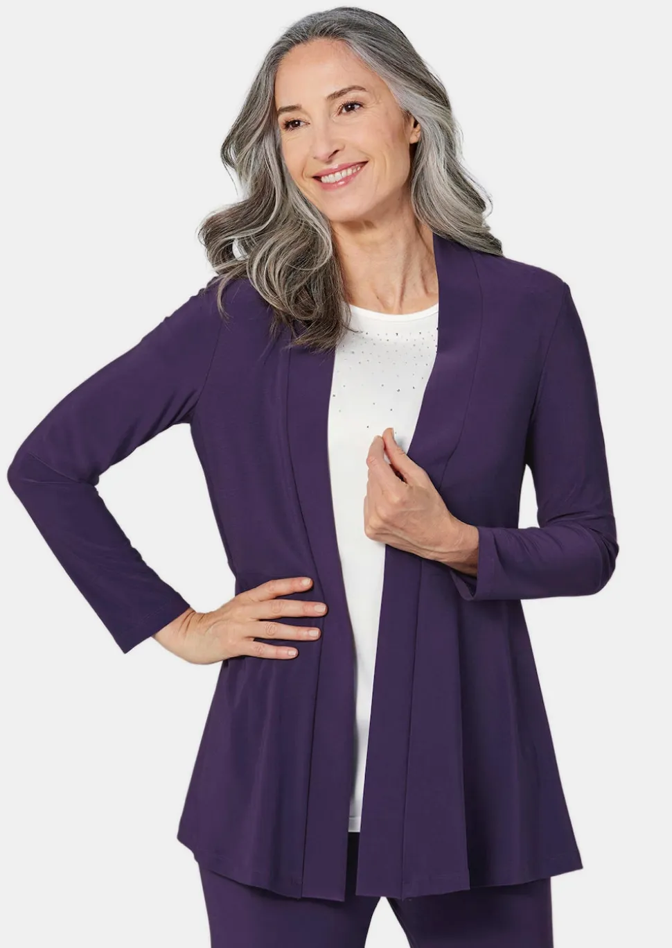 Weich fallende Jersey-Longjacke
