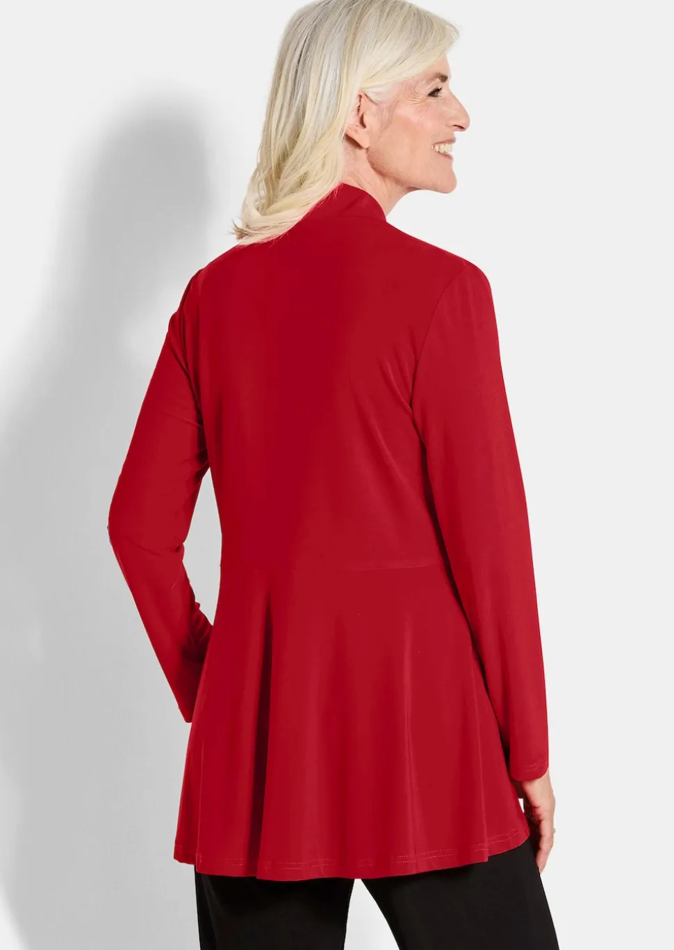 Weich fallende Jersey-Longjacke