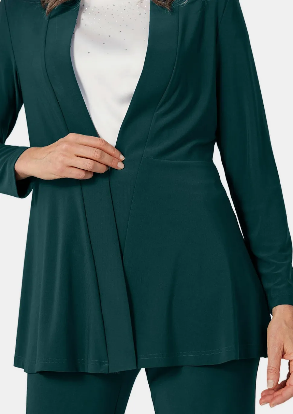 Weich fallende Jersey-Longjacke