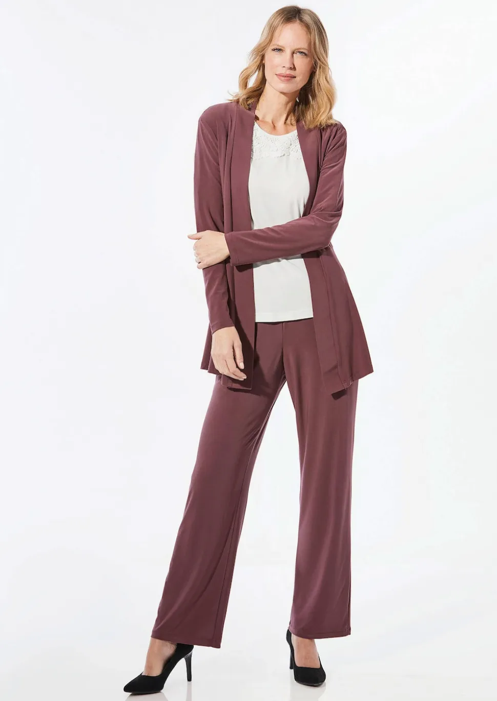 Weich fallende Jersey-Longjacke