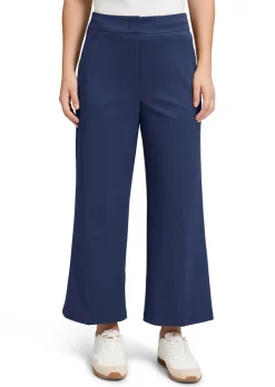 Weite Hose aus Soft-Stretch mit Bügelfalten