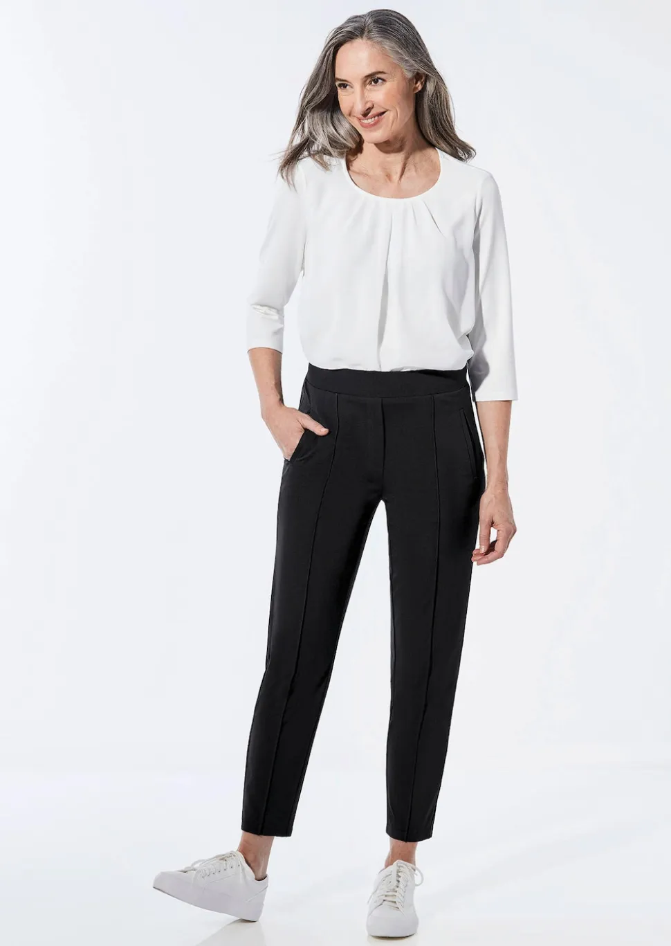 Weite Hose SARA aus Viskose-Jersey