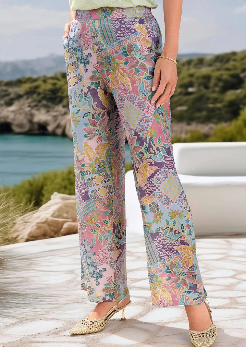 Weite Hose VERA aus Viskose-Satin