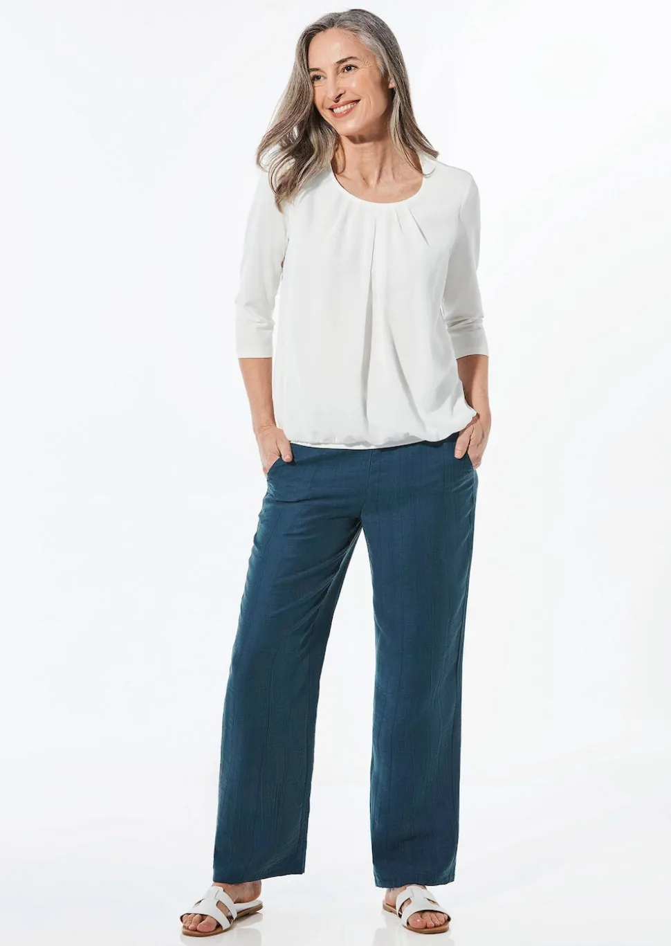 Weite Hose VERA mit leichtem Glanz