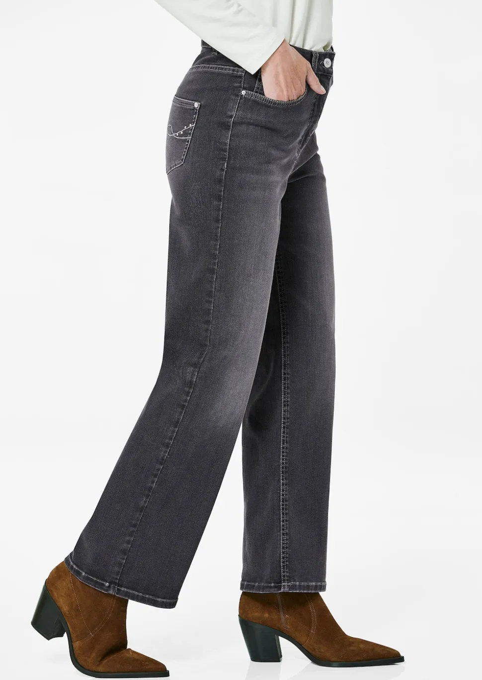 Weite Jeans VERA aus Stretch-Denim