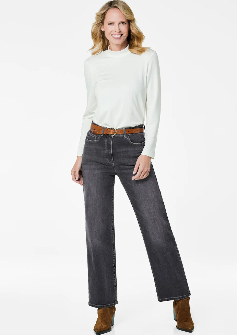 Weite Jeans VERA aus Stretch-Denim
